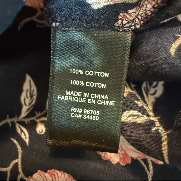 Rebecca Taylor La Vie Adelle Scarf Print Top Navy Floral Sheer Cotton XS - Picture 8 of 12